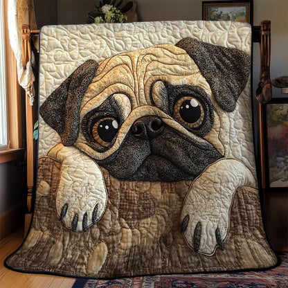 Cute Pug WY1202093CL Quilt Blanket