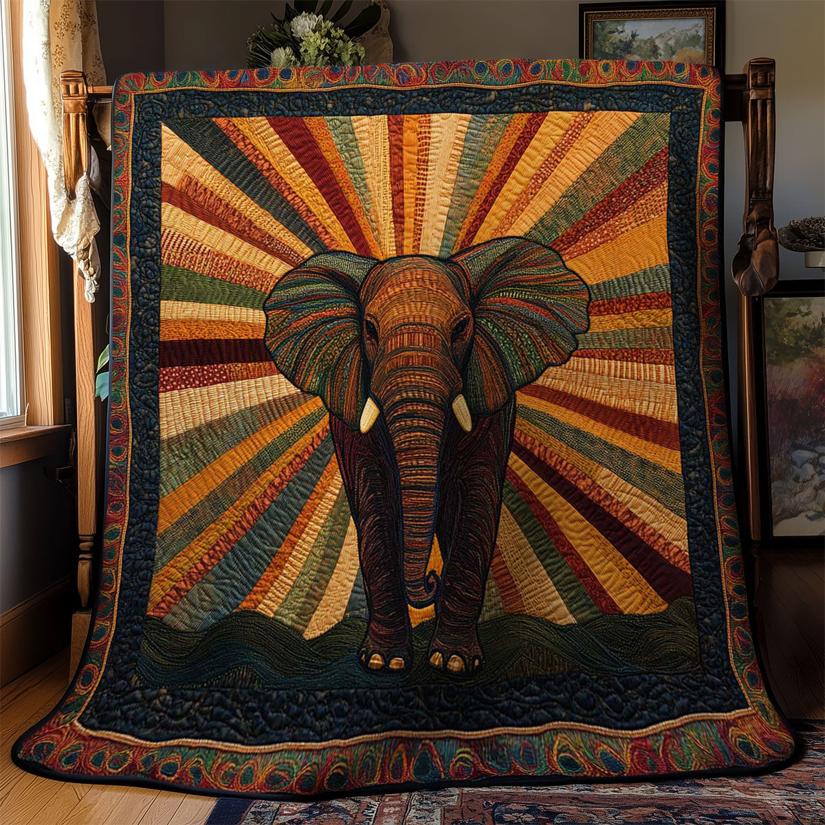 Celestial Elephant WN1002044CL Quilt Blanket