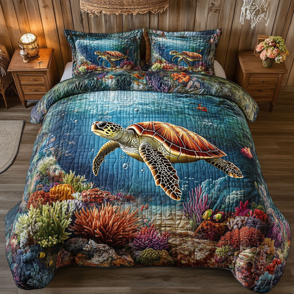 Sea Turtle WT2402007CL Quilted Bedding Set