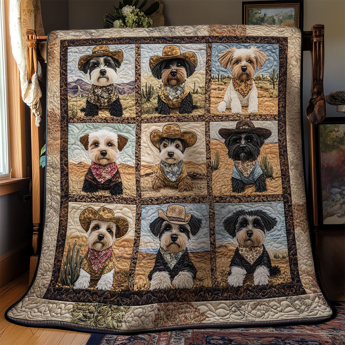Buckaroo Schnauzer WN0901008CL Quilt Blanket
