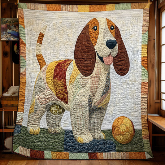 Basset Hound Ball WX0301008CL Quilt Blanket