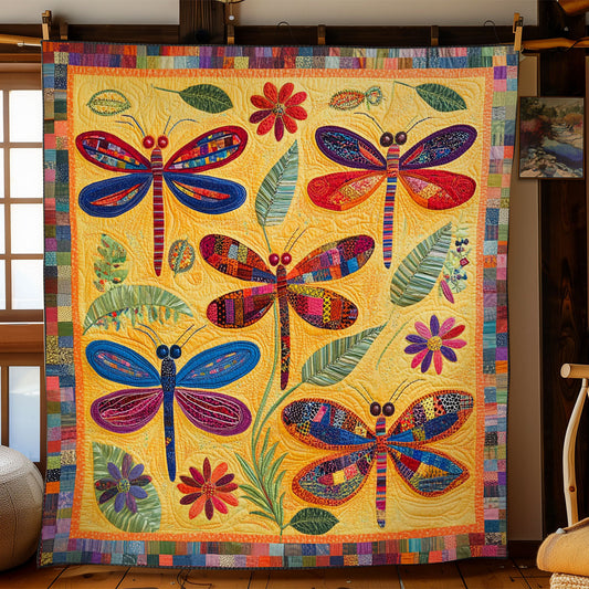 Vibrant Dragonfly WY2702125CL Quilt Blanket