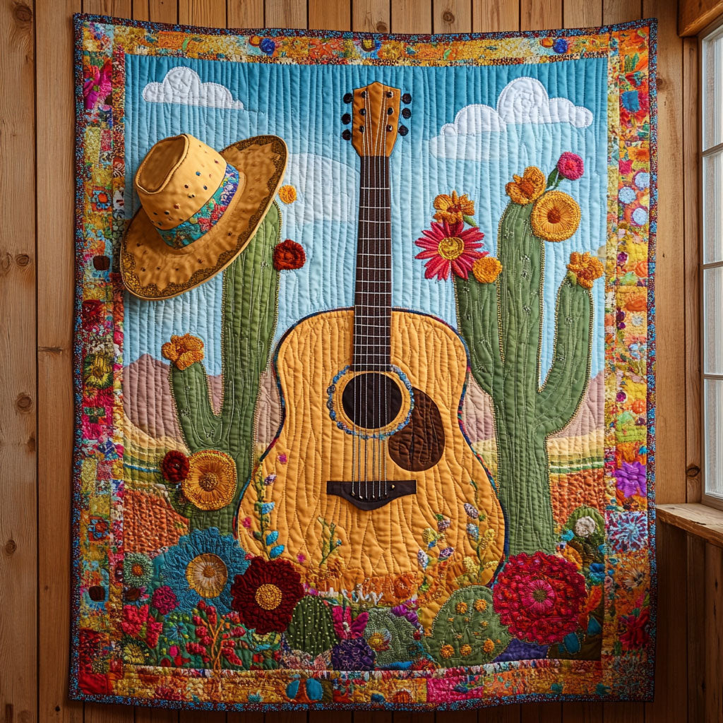 Desert Guitar CW2708051CL Quilt Blanket