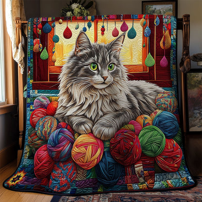 Maine Coon In Yarn WY1912045CL Quilt Blanket