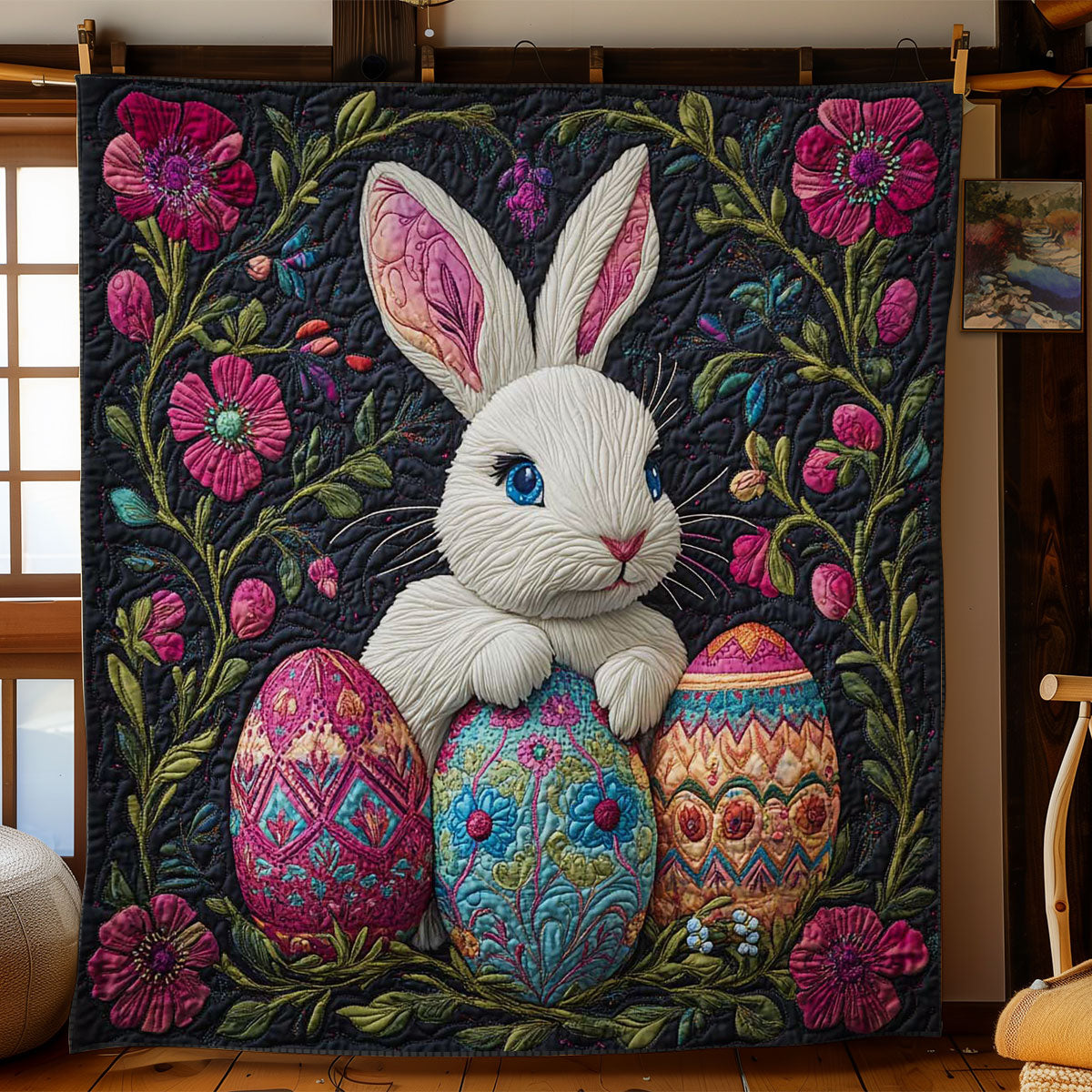 Rabbit? Easter Treasure WN1501038CL Quilt Blanket