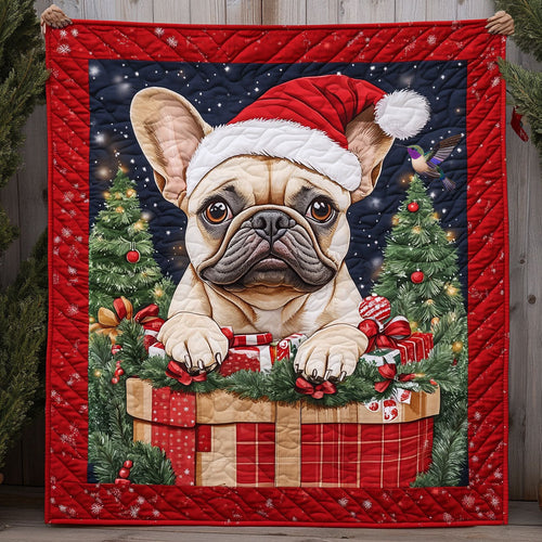 French Bulldog Christmas WX2210005CL Quilt Blanket