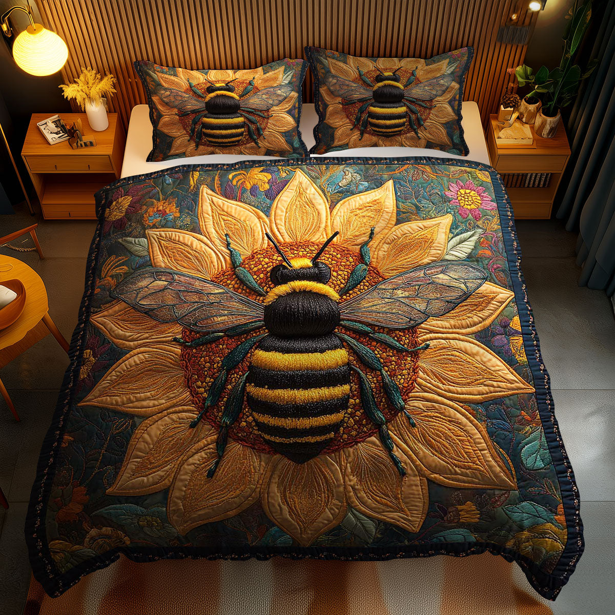 Rustic Bee WN1202078CL Quilted Bedding Set