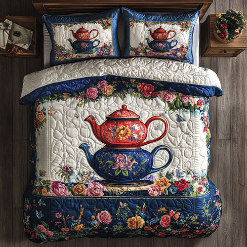 VintageTeaport In Flower WY1302121CL Quilted Bedding Set