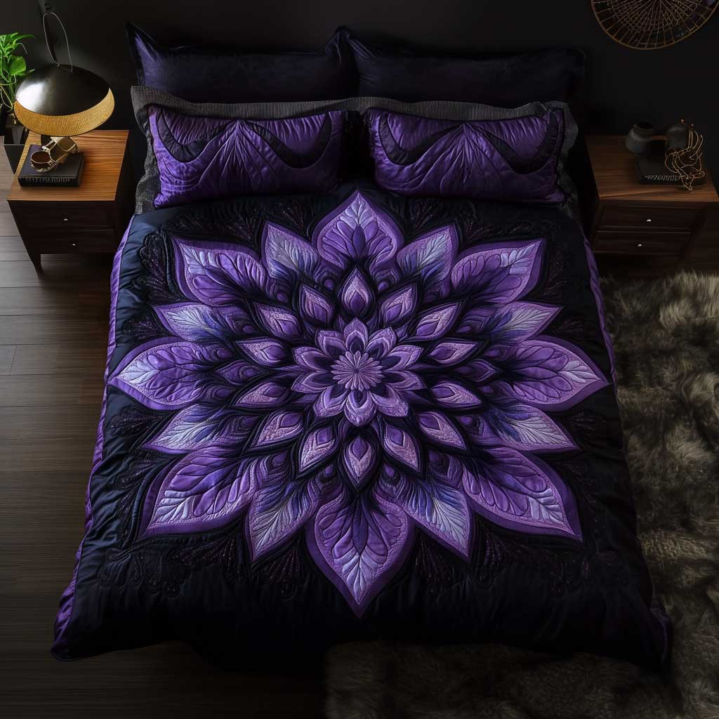 Moonlight Flower WN1702044CL Quilted Bedding Set