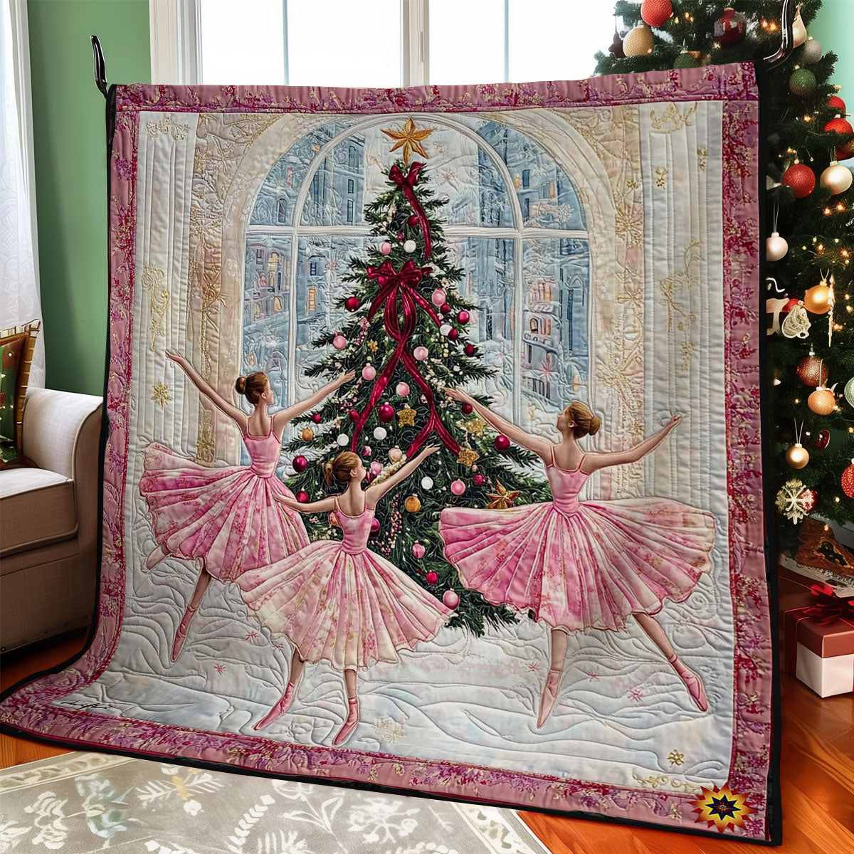 Ballerinas And Christmas Tree WY1812002CL Quilt Blanket