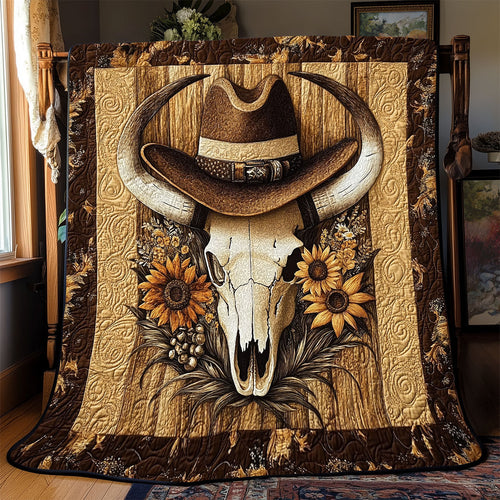 Bull Skull Cowboy WX0602004CL Quilt Blanket