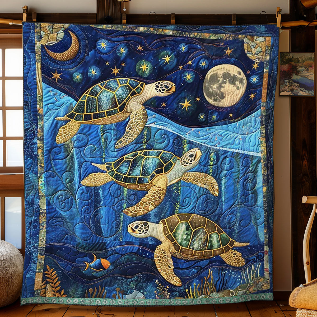 Sea Turtle WJ1309025CL Quilt Blanket