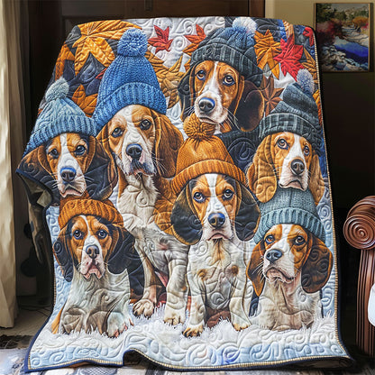 Dachshund Family In Winter WY0901027CL Quilt Blanket