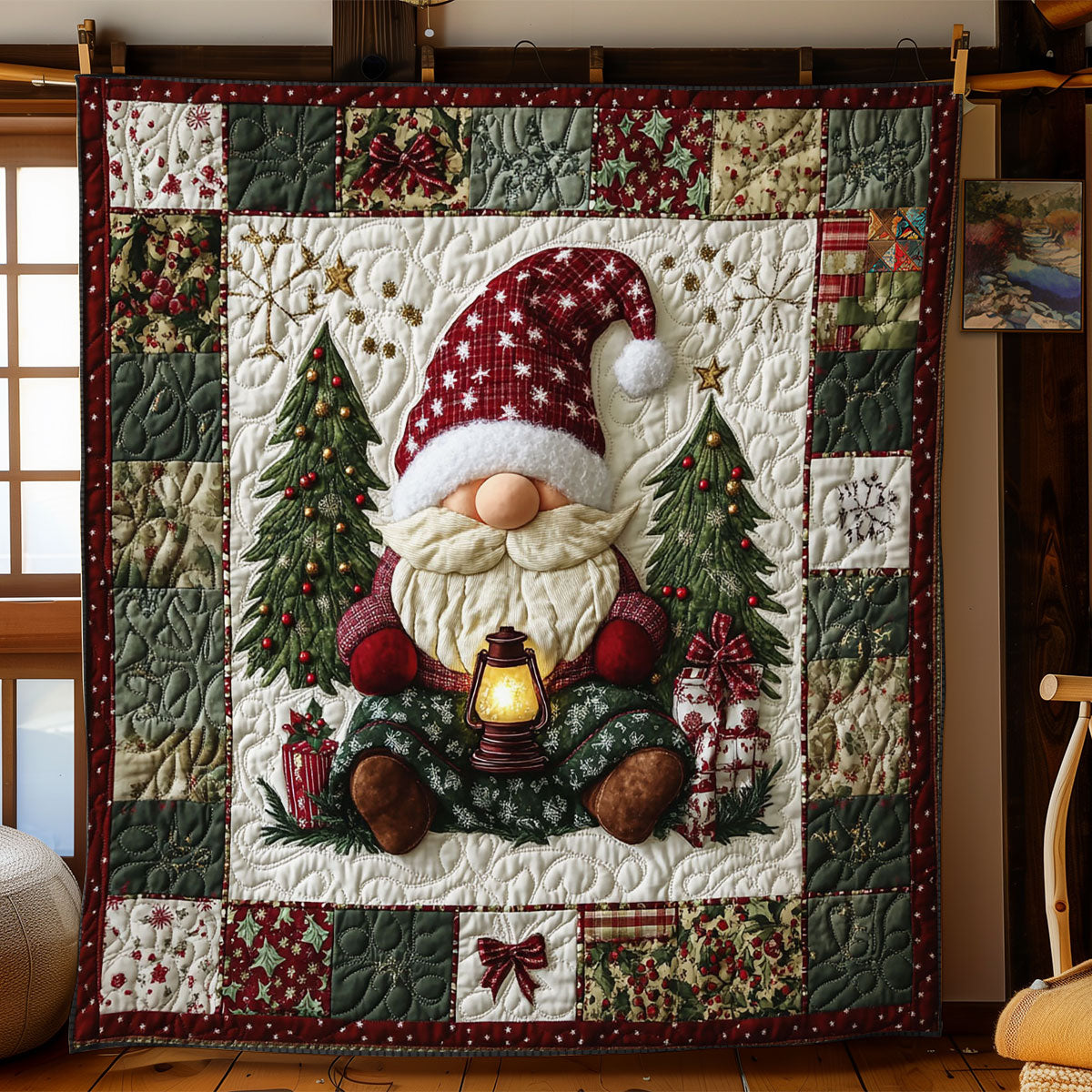 Christmas Gnome WJ2112008CL Quilt Blanket