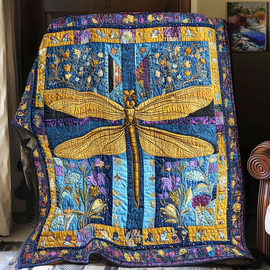 Golden Dragonfly WX0601017CL Quilt Blanket