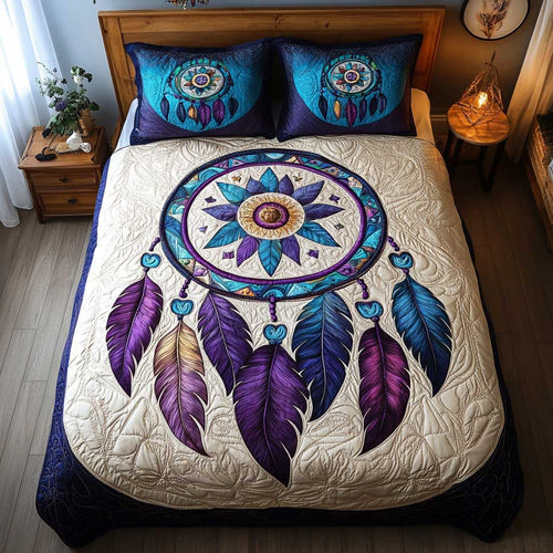 Purple Dreamcatcher WP0802049CL Quilted Bedding Set