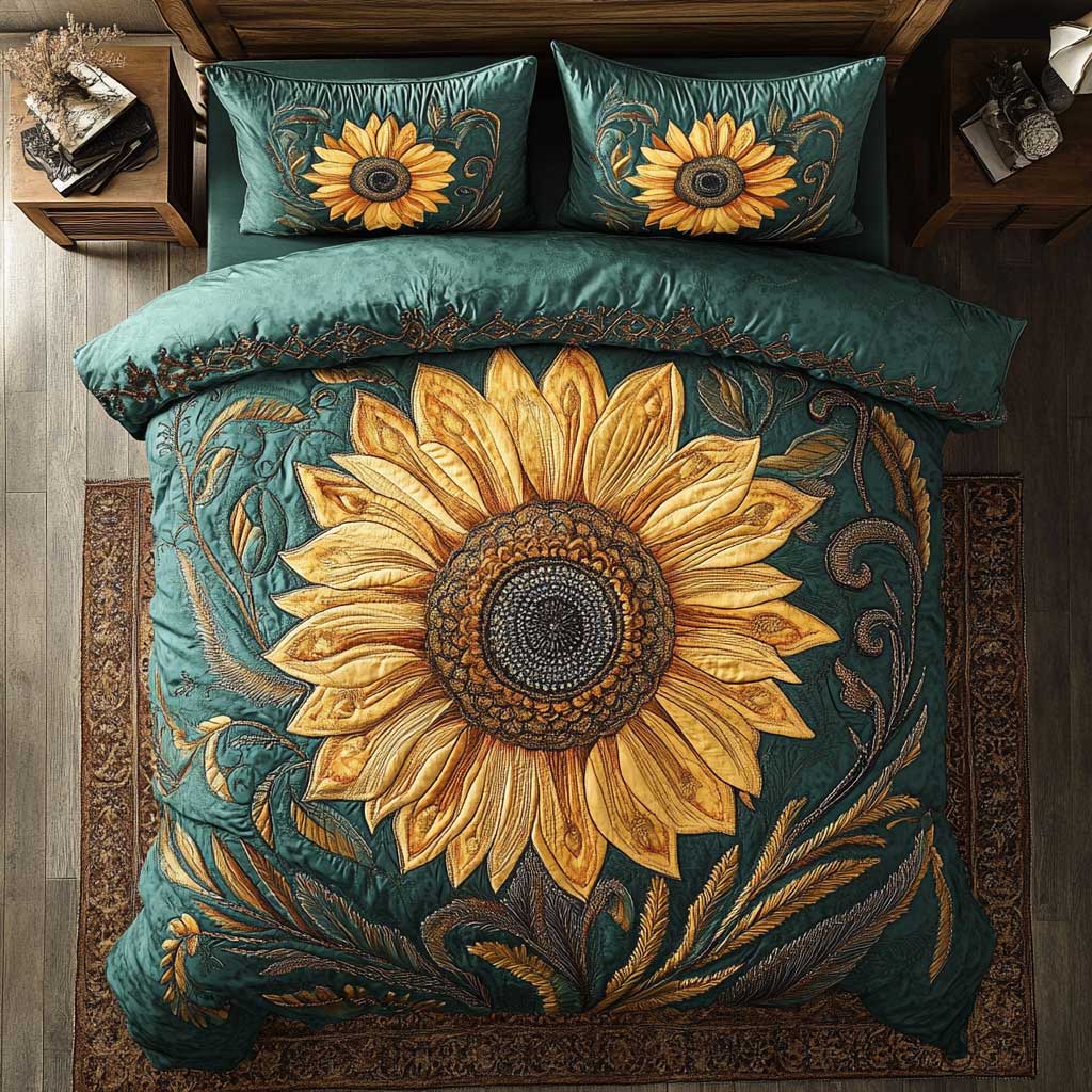 Golden Sunflower WN1302025CL Quilted Bedding Set