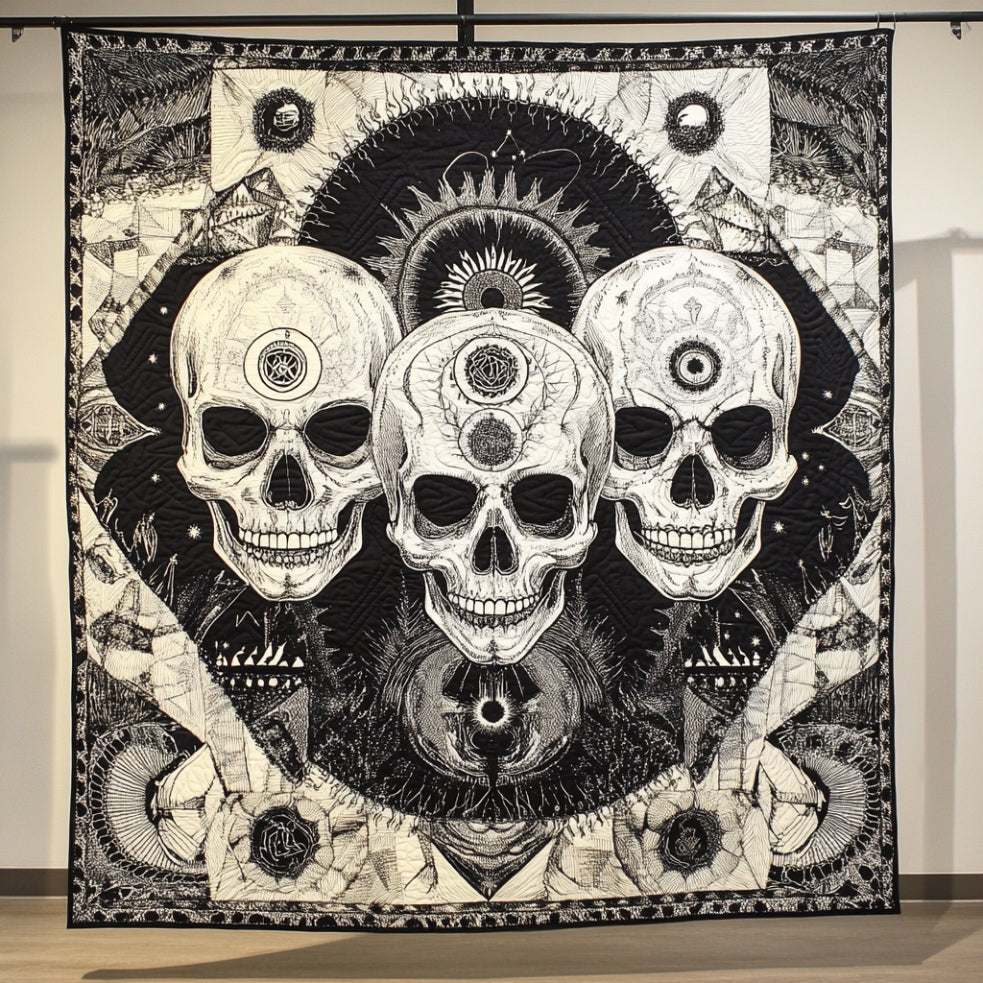 Abstract Skull WU0401027CL Quilt Blanket