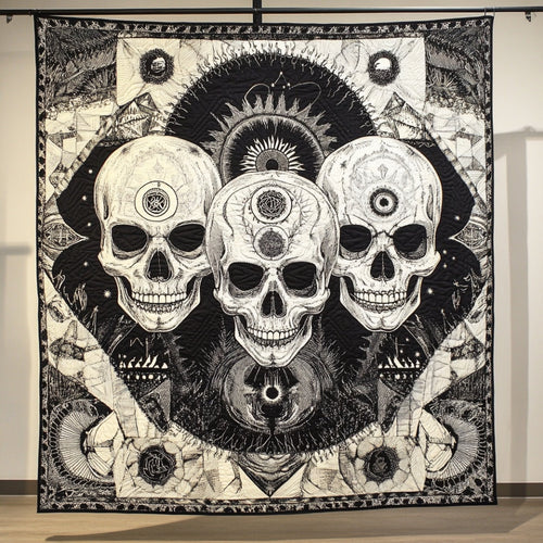 Abstract Skull WU0401027CL Quilt Blanket