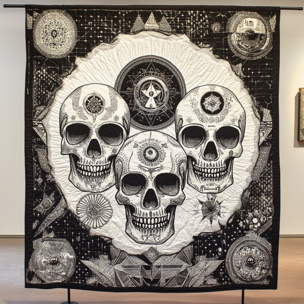 Abstract Skull WU0401028CL Quilt Blanket