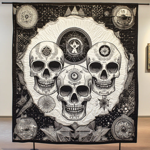 Abstract Skull WU0401028CL Quilt Blanket