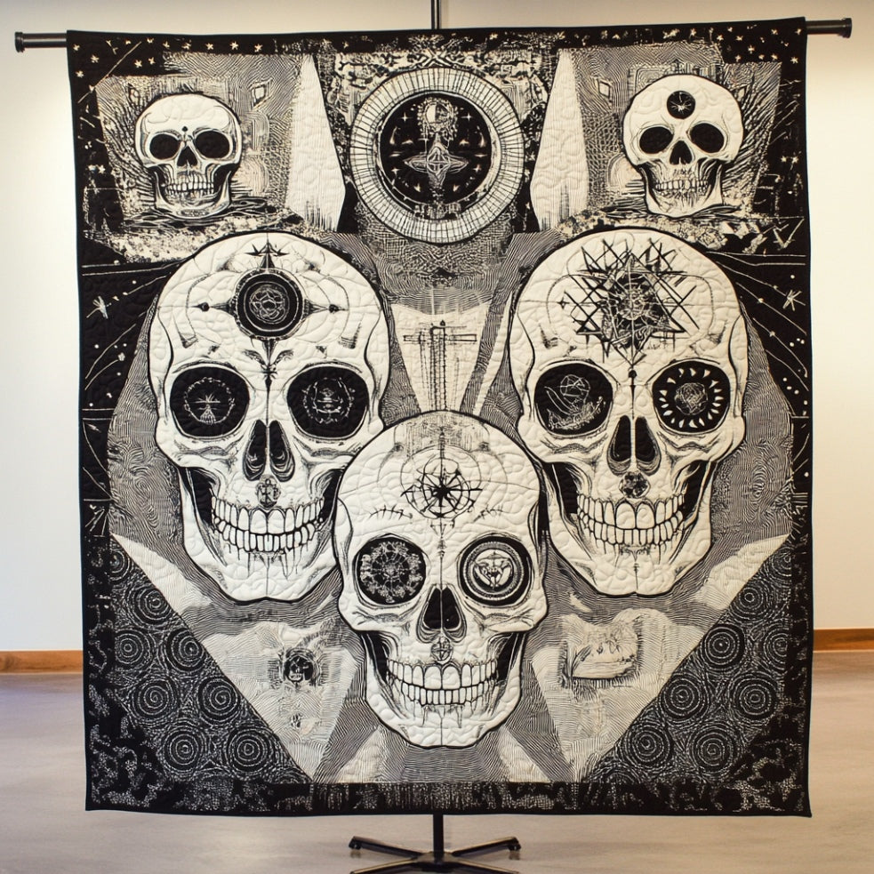 Abstract Skull WU0401030CL Quilt Blanket