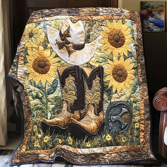 Cowboy Sunflower WX0601008CL Quilt Blanket