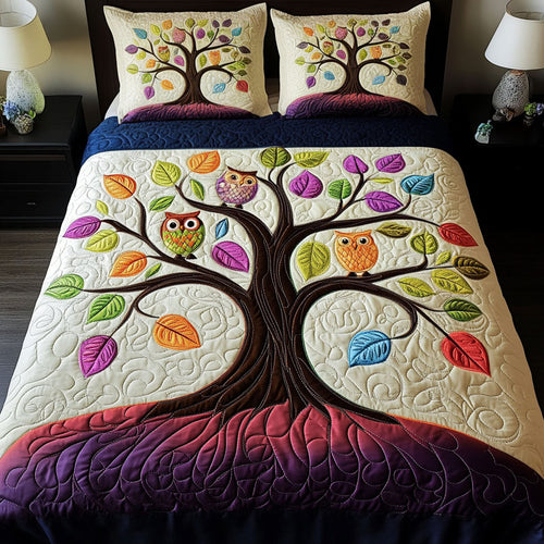 Enchanted Forest Owl WJ1303034CL Quilted Bedding Set