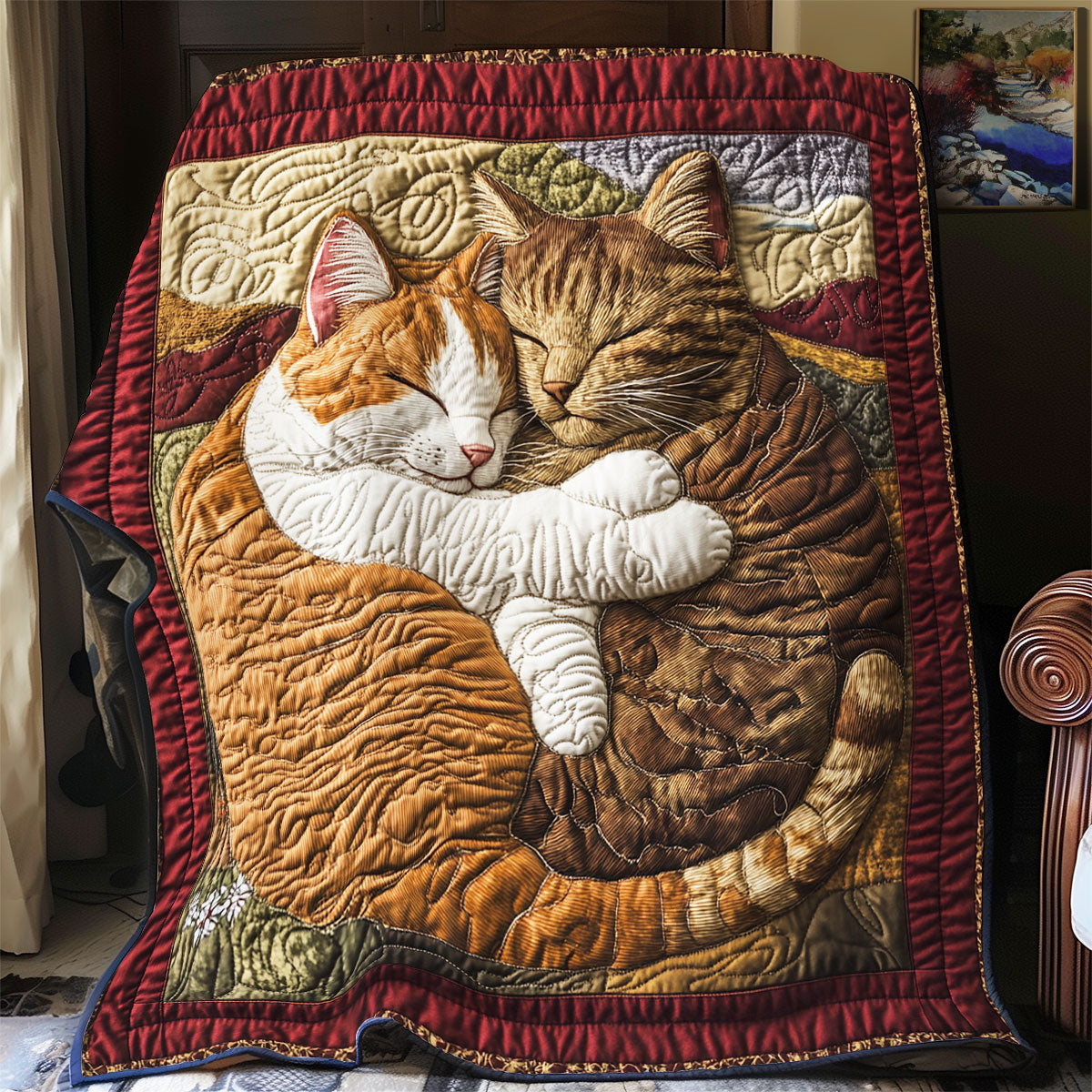 Adorable Cat Sleeping WX1003001CL Quilt Blanket