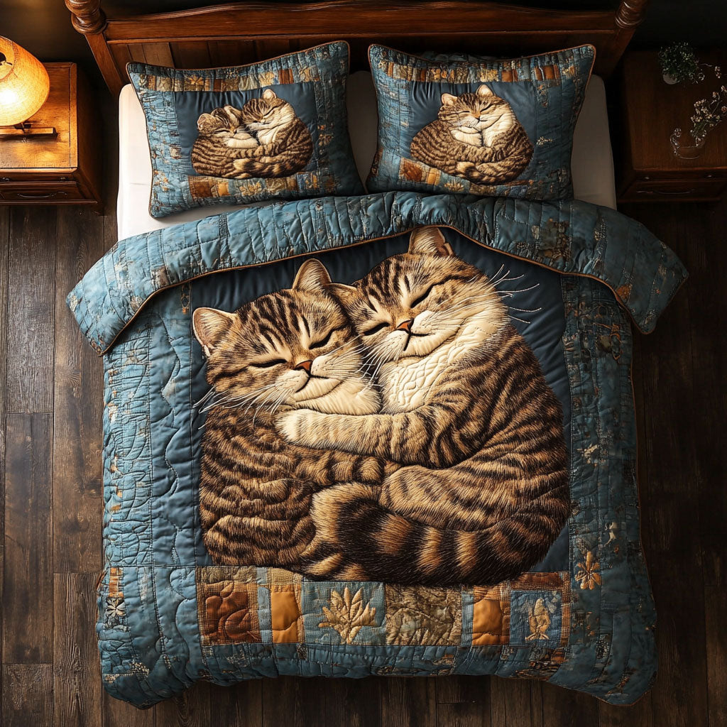 Adorable Cat WX0303001CL Quilted Bedding Set