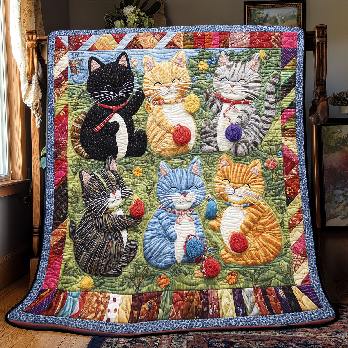 Adorable Cat WX0603083CL Quilt Blanket