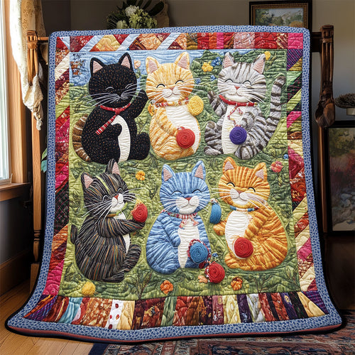 Adorable Cat WX0603083CL Quilt Blanket