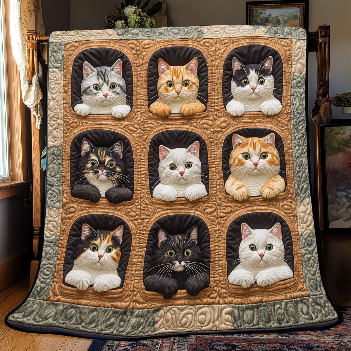 Adorable Cat WX1003002CL Quilt Blanket