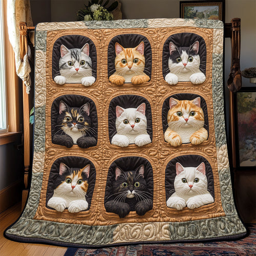 Adorable Cat WX1003002CL Quilt Blanket