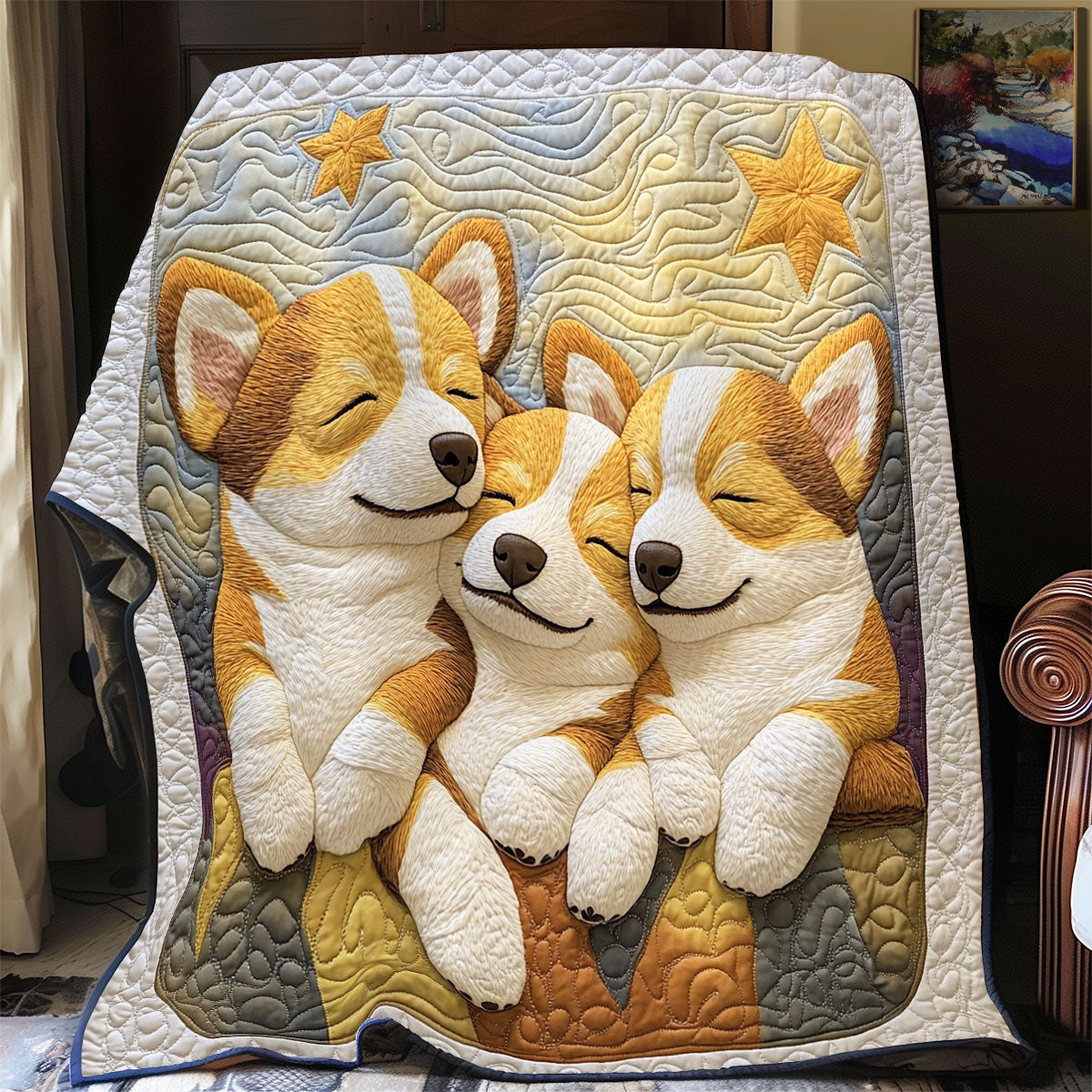 Adorable Corgi WX1003003CL Quilt Blanket