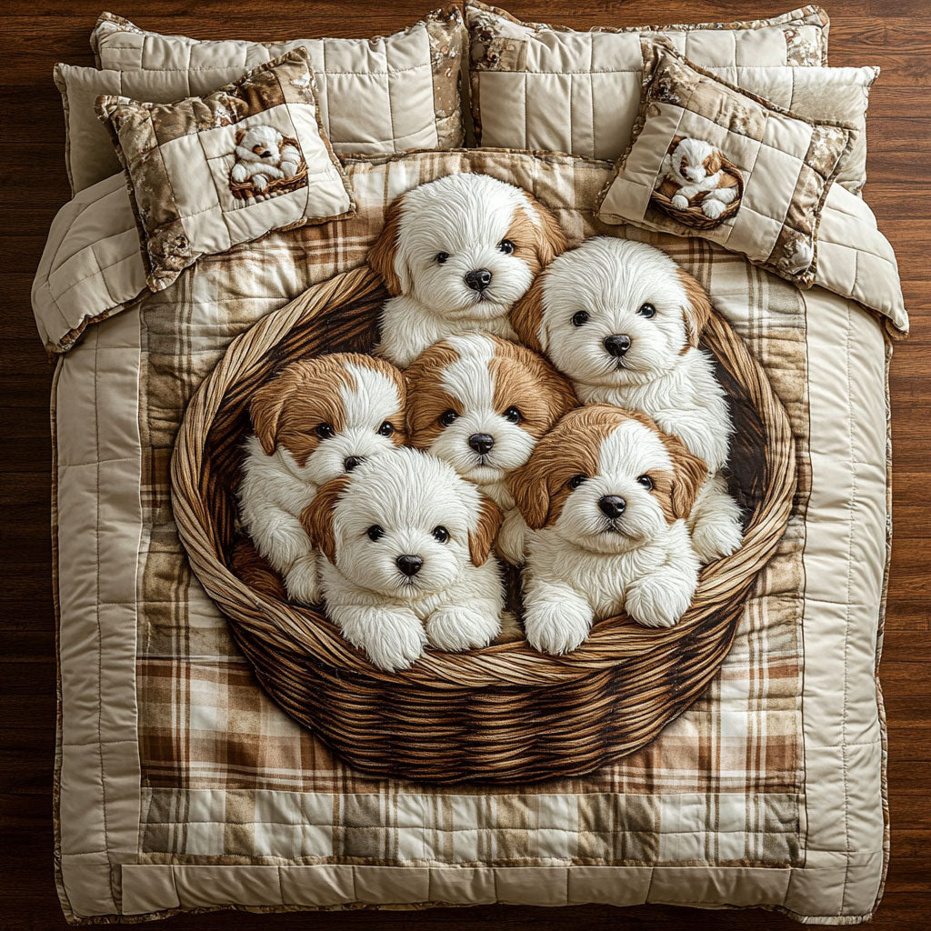Adorable Doodle WX0403001CL Quilted Bedding Set