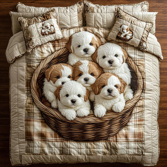 Adorable Doodle WX0403001CL Quilted Bedding Set