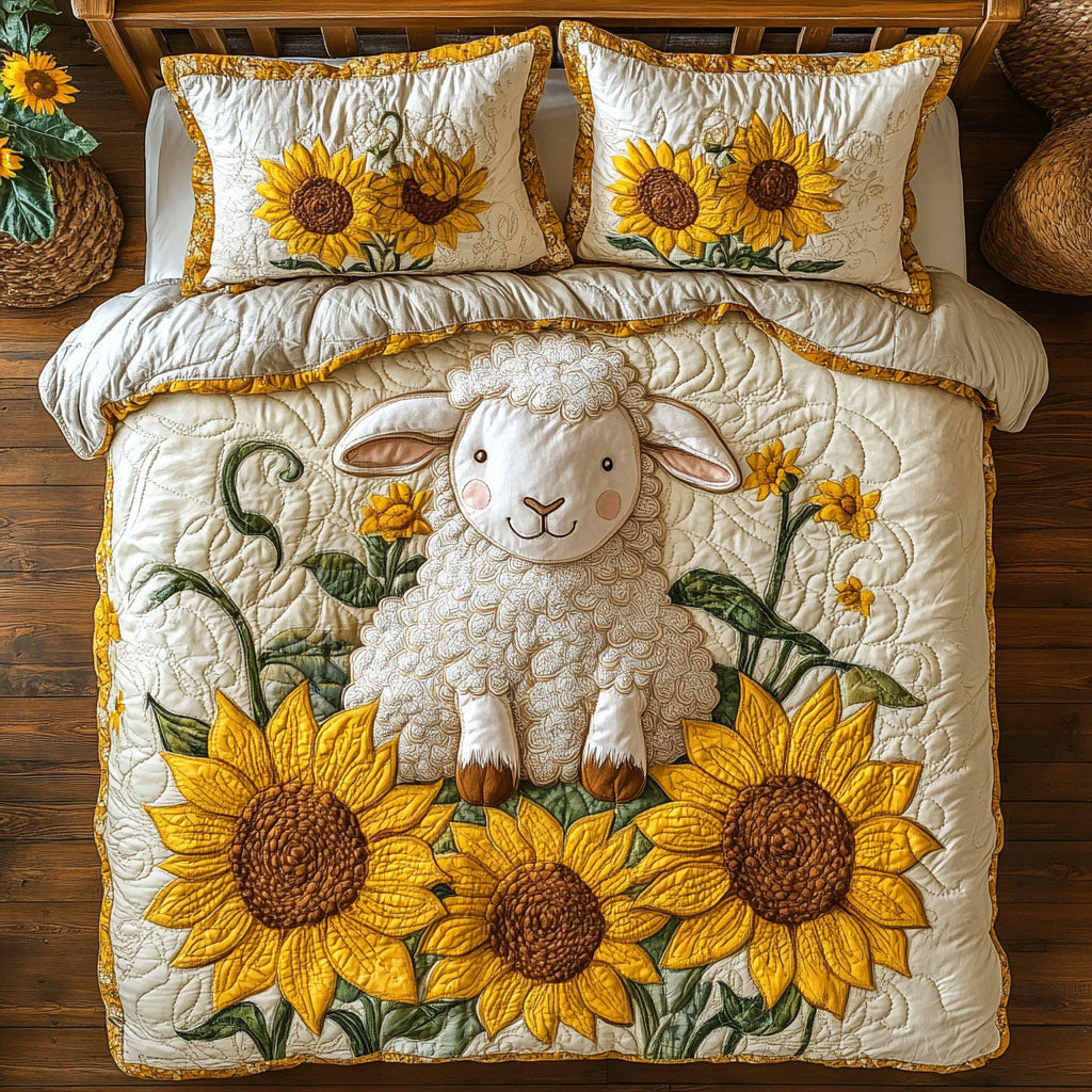 Adorable Lamb WX0703001CL Quilted Bedding Set