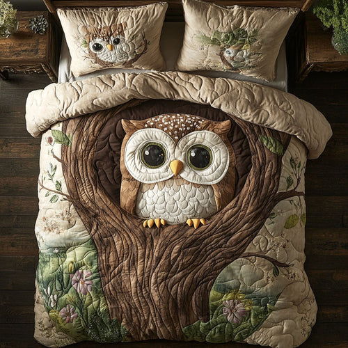 Adorable Owl WX0703003CL Quilted Bedding Set