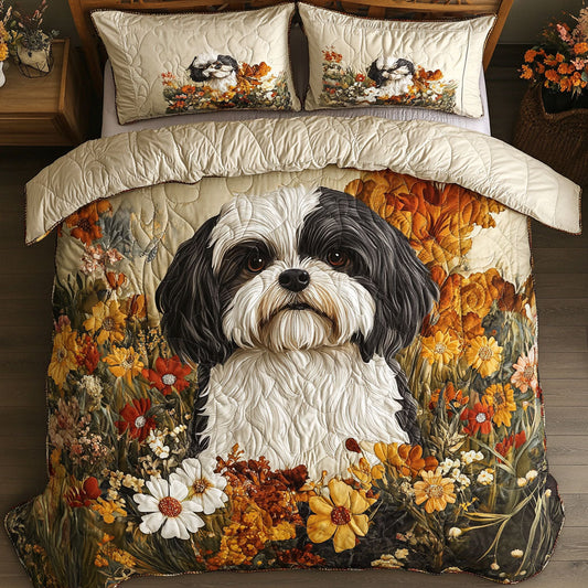 Adorable Shih Tzu WX1303077CL Quilted Bedding Set