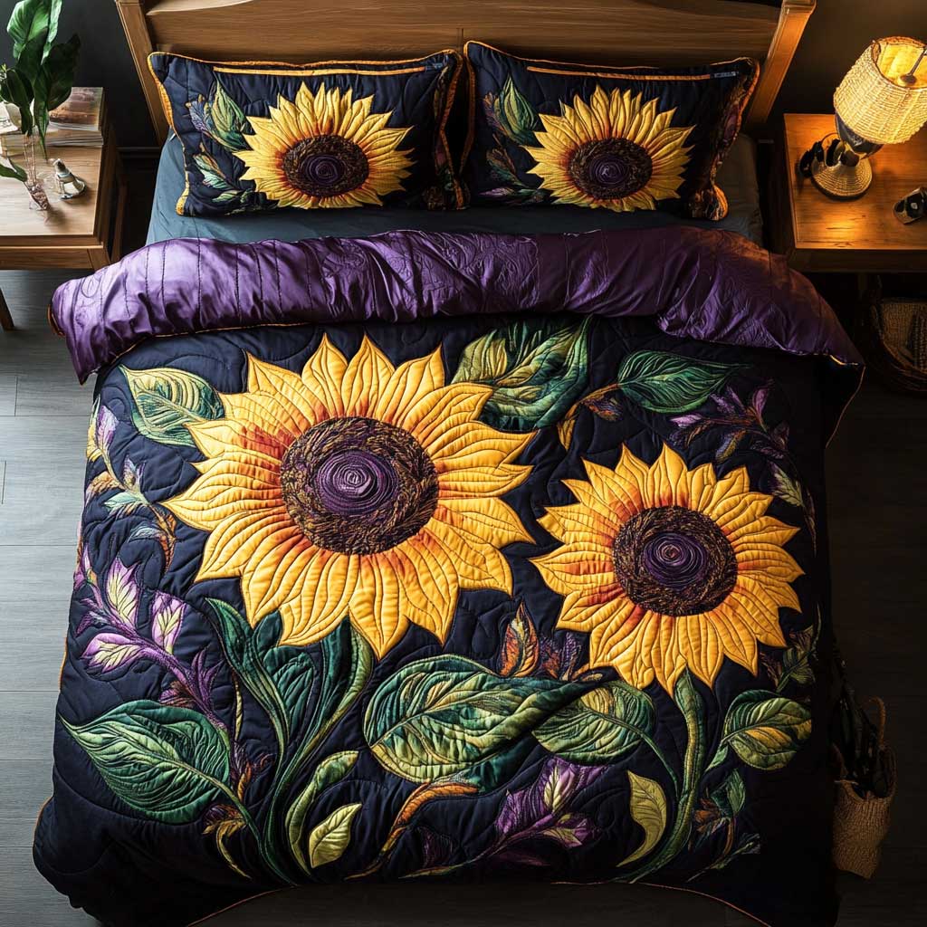 Serene Sunflower WP1102004CL Quilted Bedding Set