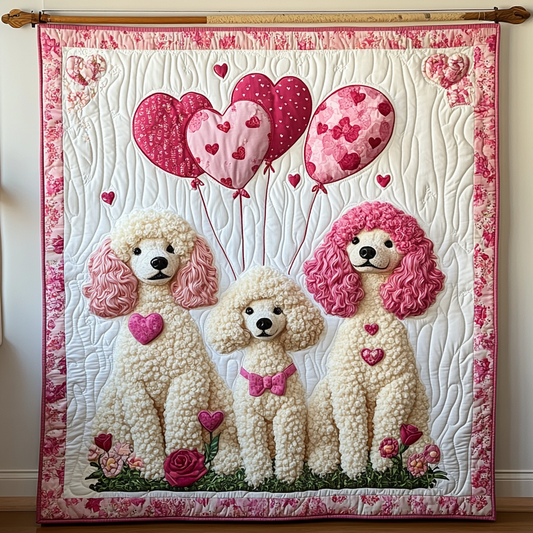 Poodle Love WG1001031CL Quilt Blanket