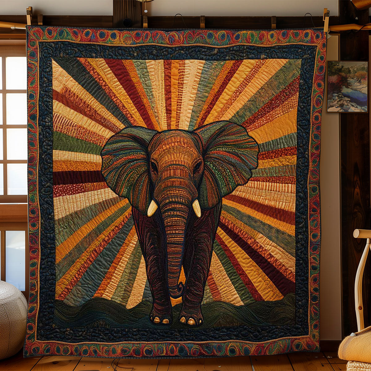 Celestial Elephant WN1002044CL Quilt Blanket