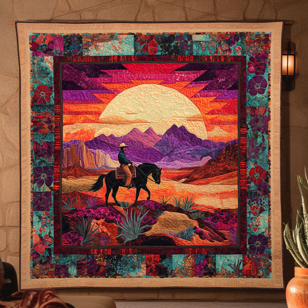 Desert Dawn Cowboy WN0110010CL Quilt Blanket