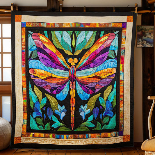 Rainbow Dragonfly WY2702104CL Quilt Blanket
