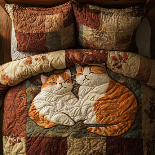 Autumn Cats WX0303003CL Quilted Bedding Set