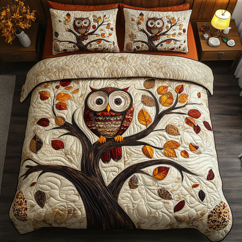 Autumn Owl XR2002002CL Quilted Bedding Set