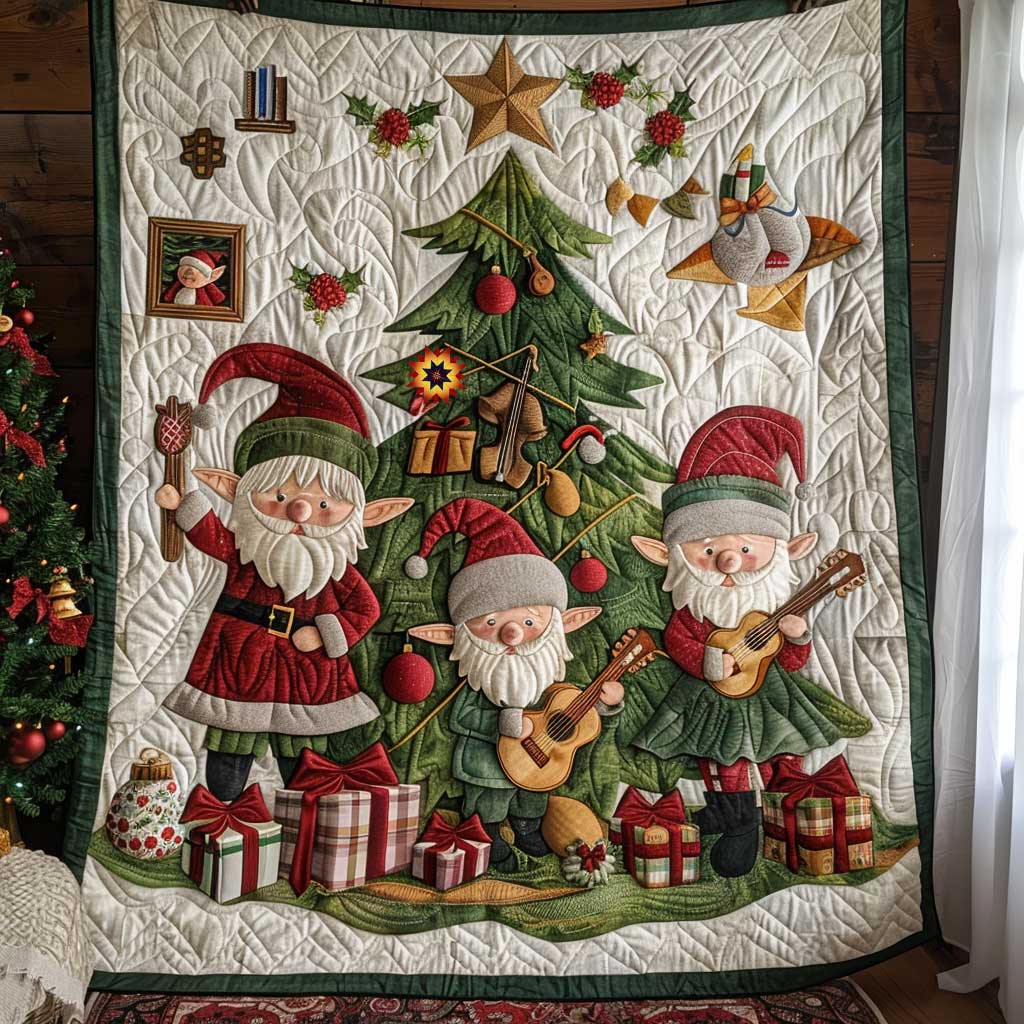 Adorable Gnome Christmas WP3010001CL Quilt Blanket