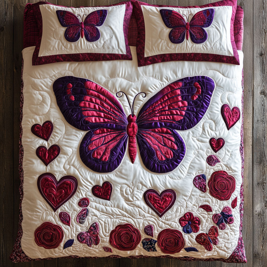 Butterfly Embrace WJ2002023CL Quilted Bedding Set