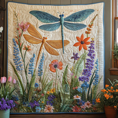 Dragonfly Bloom Garden CW1006020CL Quilt Blanket